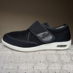Youyun Black Diabetic Edema Walking Casual Shoe Hook & Loop Strap Men’s 11 NWOT